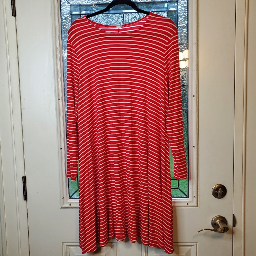 OLD NAVY Red Striped Dress